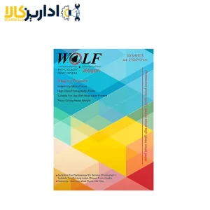 کاغذ-عکس-WOLF-دورو-A4-براق-260-گرمی-–-50-برگی