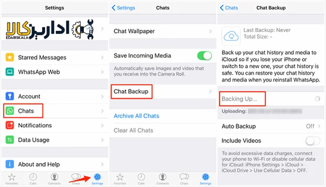 بکاپ گرفتن از واتس اپ ایفون